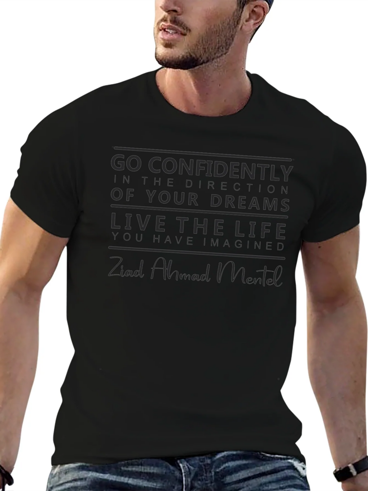 Motivational Black T-Shirt: Dream Big Live Life