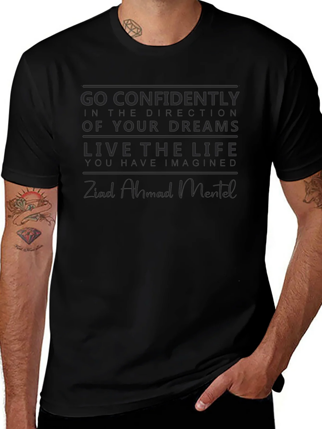 Motivational Black T-Shirt: Dream Big Live Life