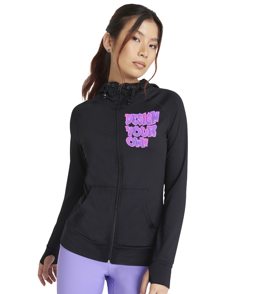 Ladies sports contrast zip hoodie