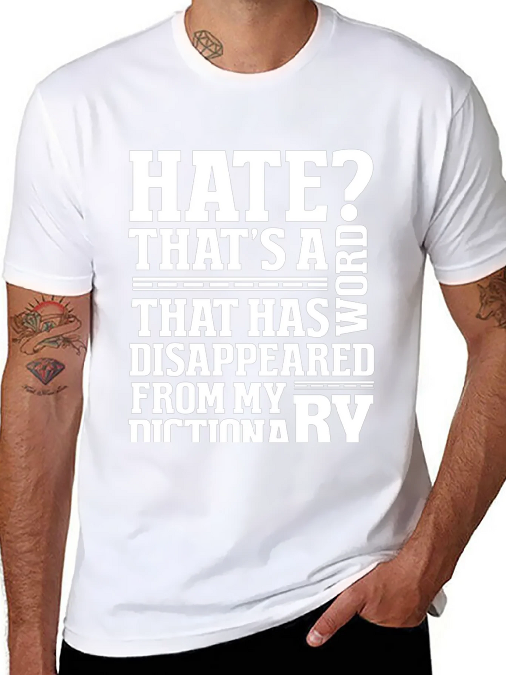 Hate? Not in My Dictionary Black Graphic Tee