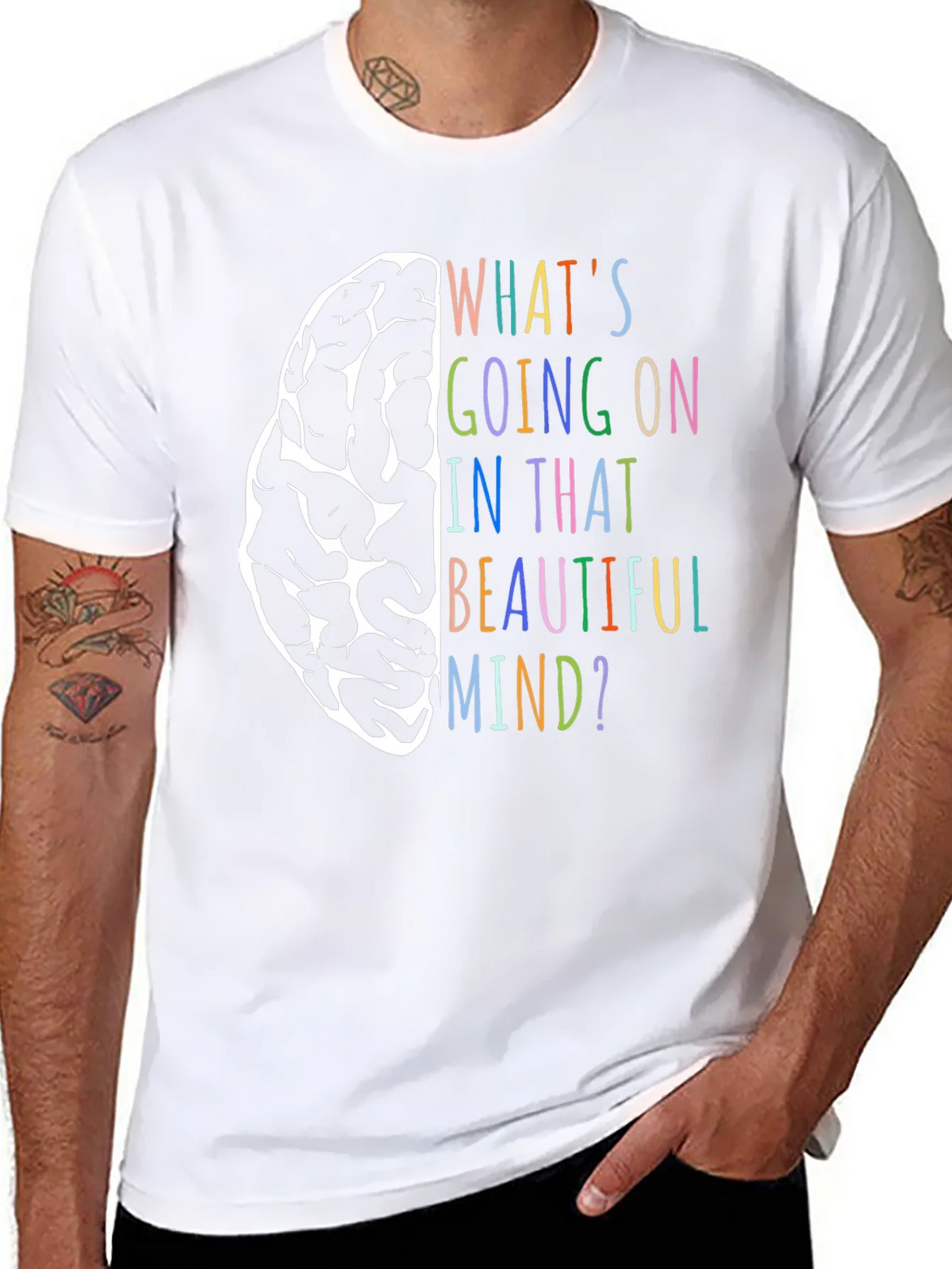 Brain Mind T-Shirt - Colorful Graphic Tee