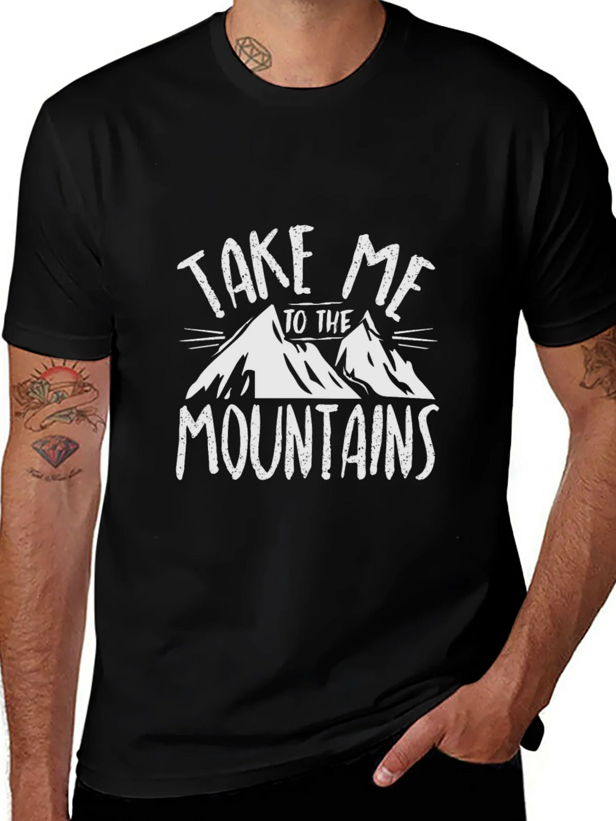 Take Me to the Mountains Black Graphic Tee