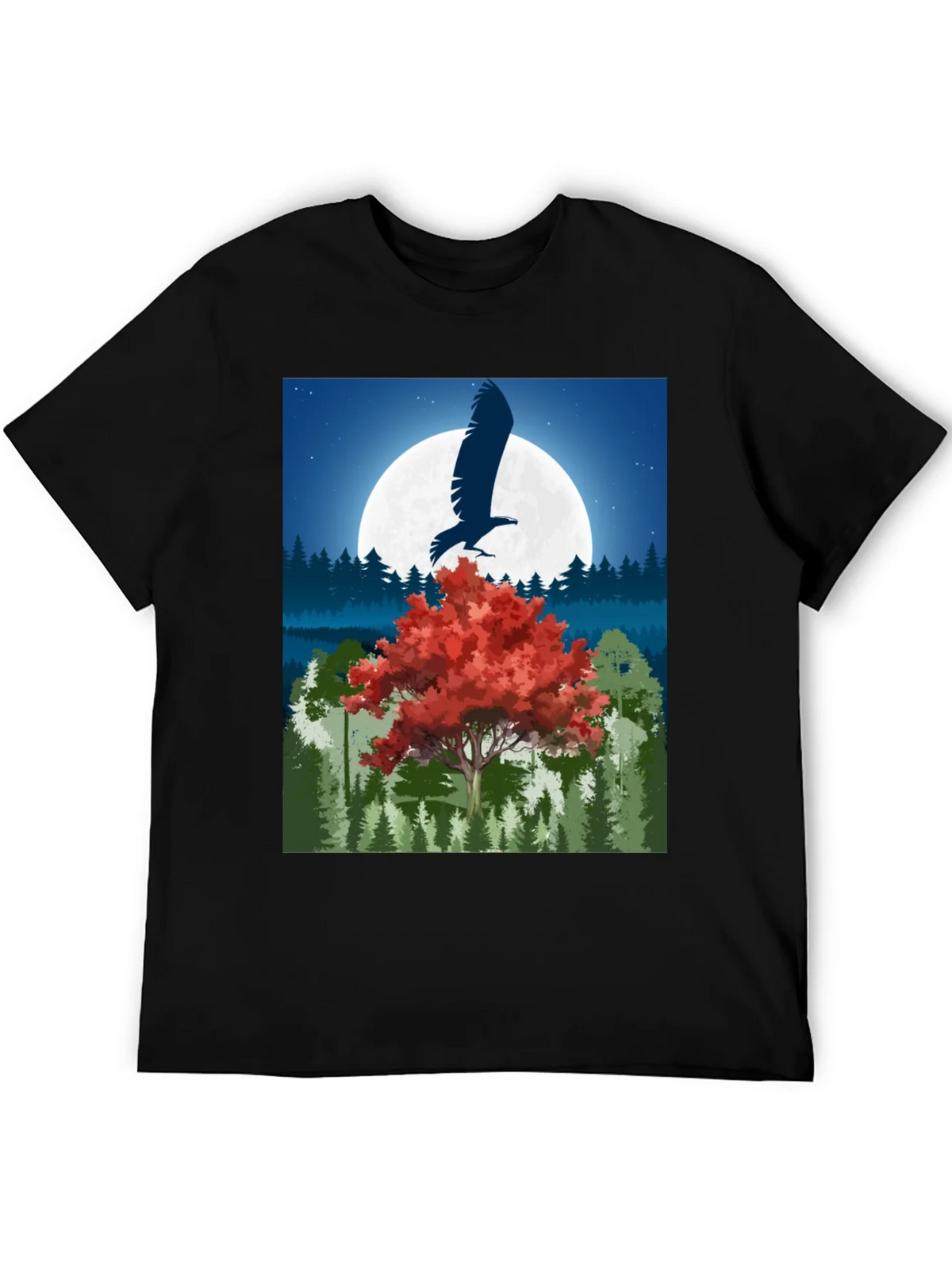 Eagle Moon Graphic Tee - Nature Inspired Design